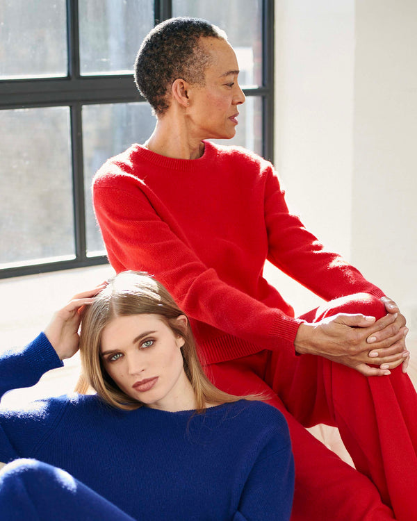Contrast Lurex Rib Crew