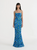 Saloni Renee Long Dress - Waterlily Azure