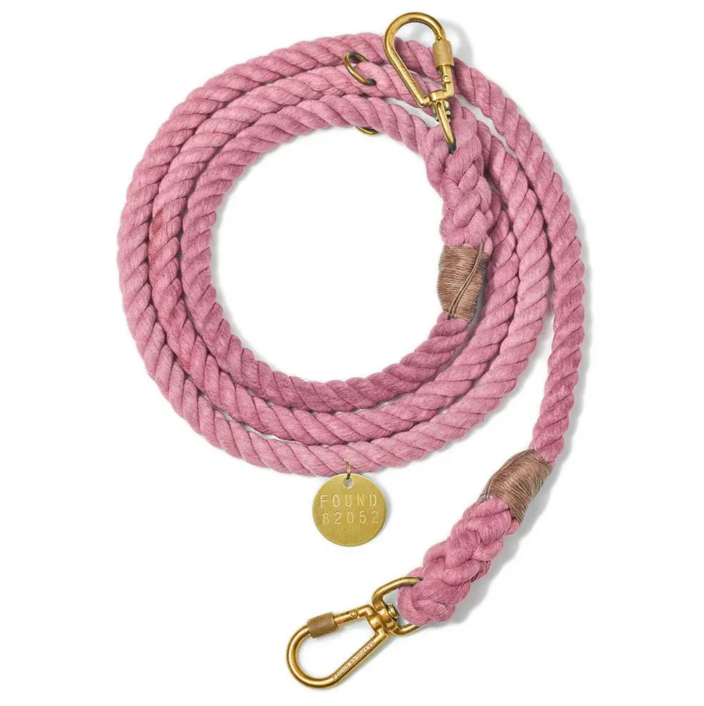 Adjustable Rope Dog Leash - Blush