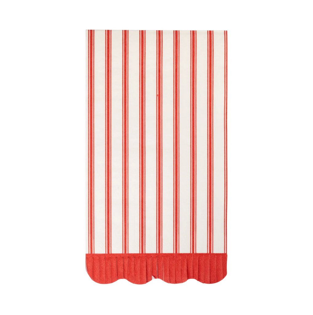 Red & White Striped Paper Dinner Napkin Set
