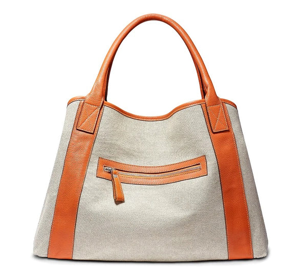 Caroline Linen and Leather Tote