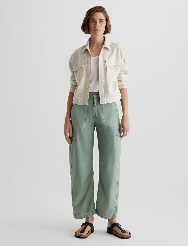 Hazal High-Rise Utility Barrel - Sulfur Matcha Latte