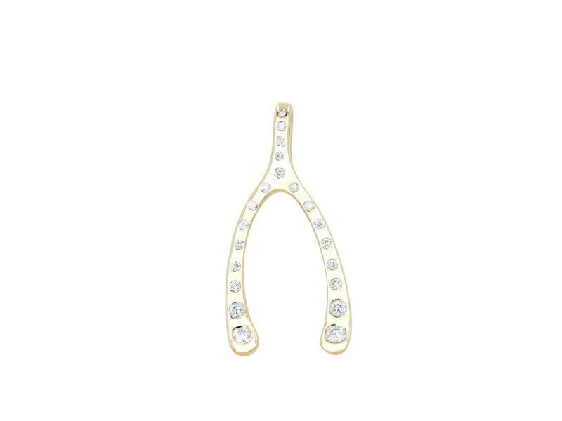 Diamond Wishbone Charm
