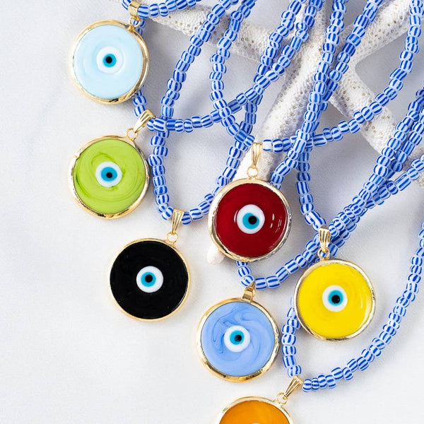 Greek Blue Eye Beaded Necklace