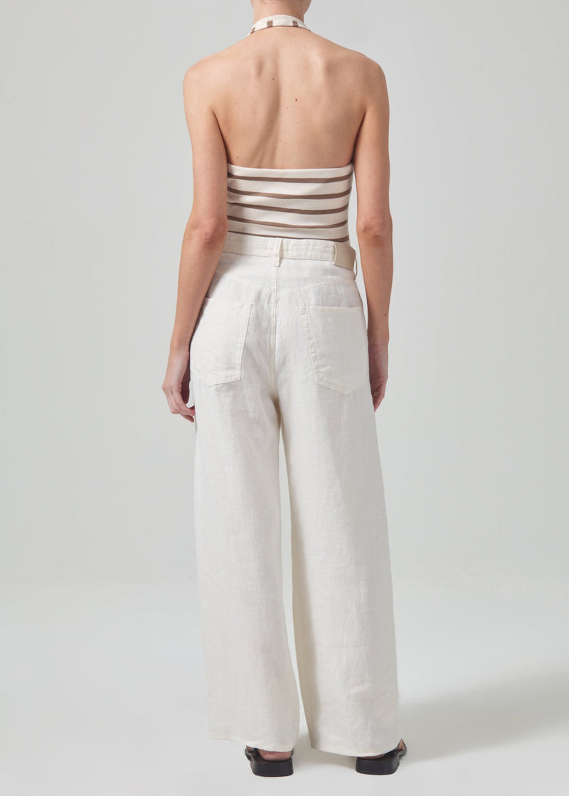 Brynn Drawstring Linen Trouser - Vanilla