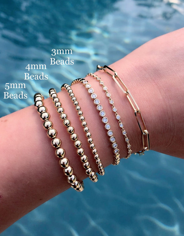 4mm Gold Bead Macrame Adjustable Bracelet – Rachel Reid