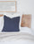 Soft Navy Blue Fringe Linen Pillow - 20 x 20