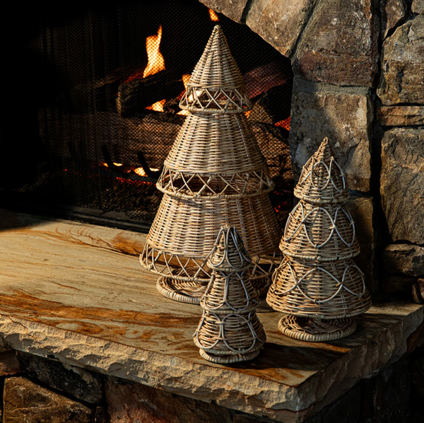 Provence 16" Rattan Tree - Whitewash