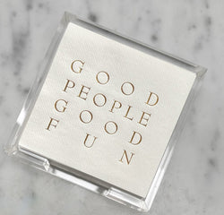 Good People Good Fun Cocktail Napkin Hostess Set