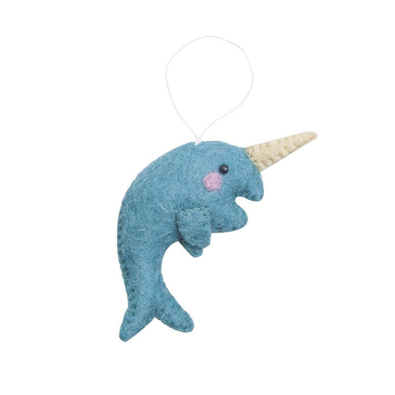 Arctic Narwhal Felt Ornament