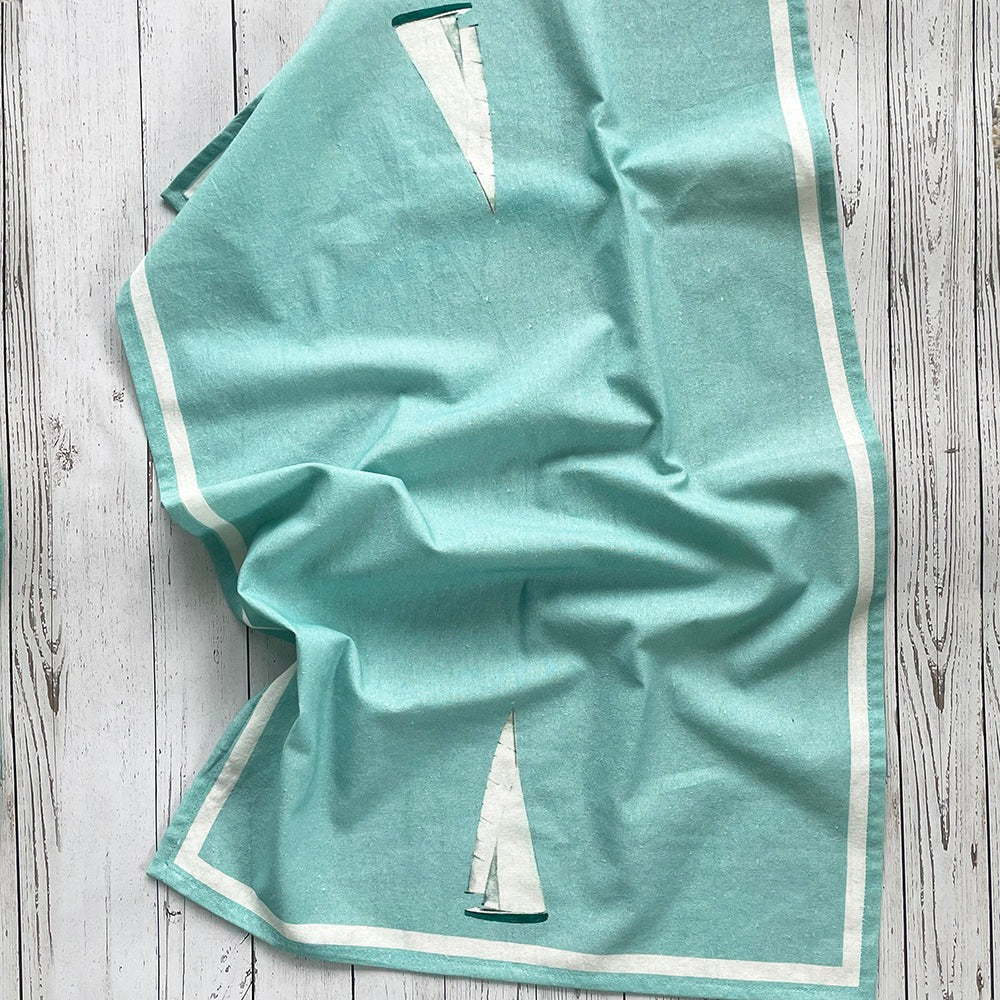 Coastal Sailboat Kitchen Towel Set