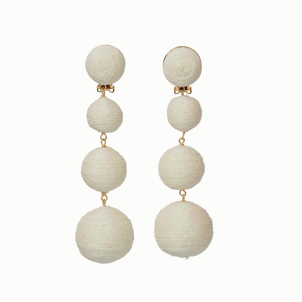 Sparkle White 4 Drop Earring