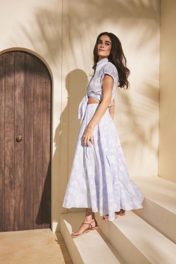 Carolina Skirt - Floral Clip Jacquard