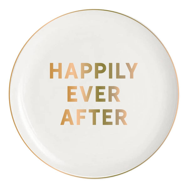 Happily Ever After Ceramic Round Trinket Tray