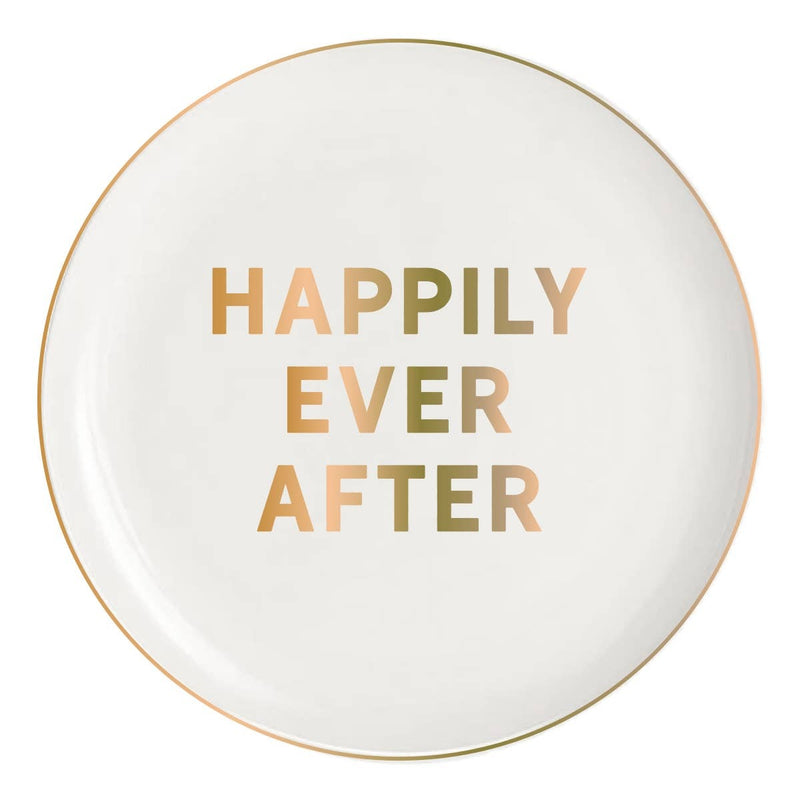 Happily Ever After Ceramic Round Trinket Tray