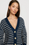 Coastal Cotton Cardigan - Stripe Navy/Almond Heather