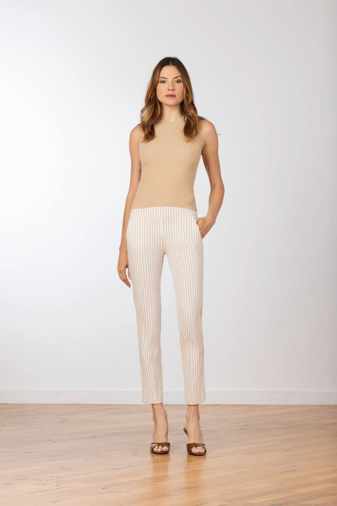 Ben Bistro Pant - Beige Stripe