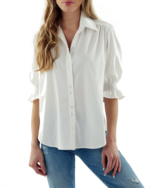 Sirena Silky Poplin Shirt - White