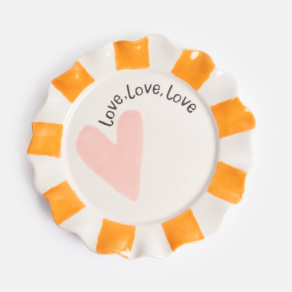 Love Heart Ceramic Plate