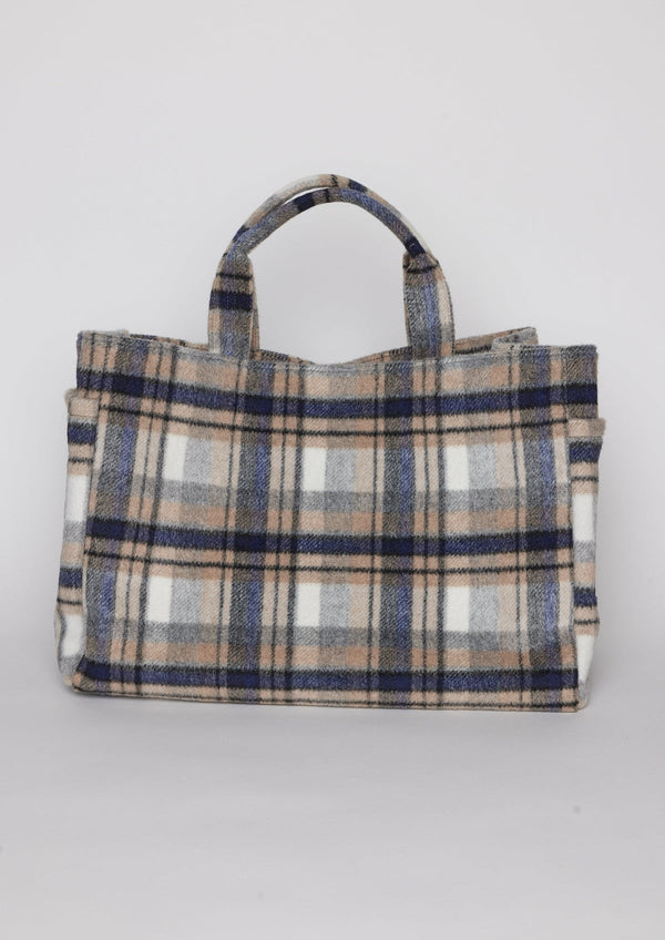 Plaid Airplane Tote - Brown Combo