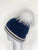 Striped Fold Over Hat - Navy/White