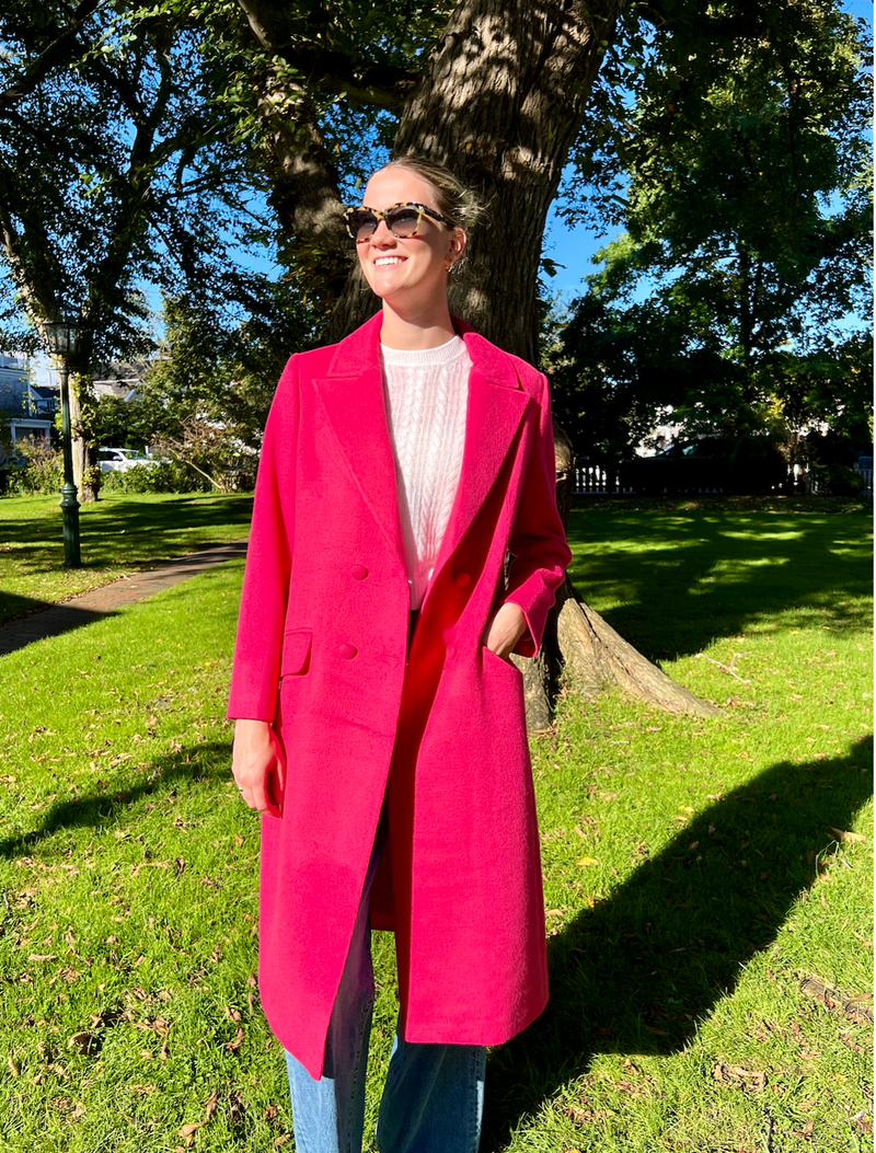 Rossette Coat - Fucsia