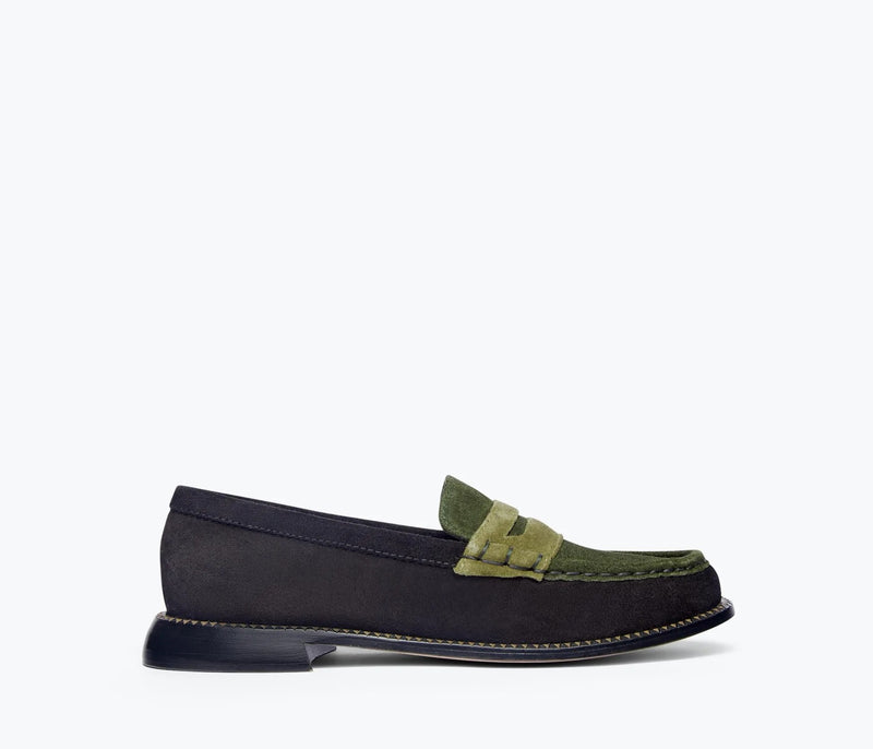 Elba Penny Loafer - Eucalyptus Suede Combo