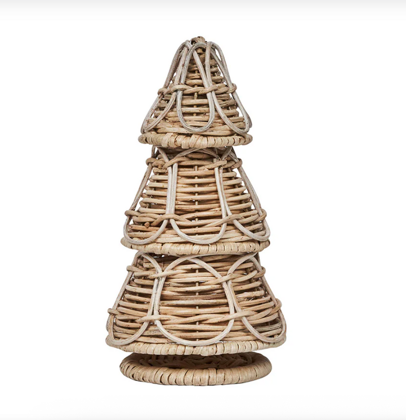 Provence 10" Rattan Tree - Whitewash