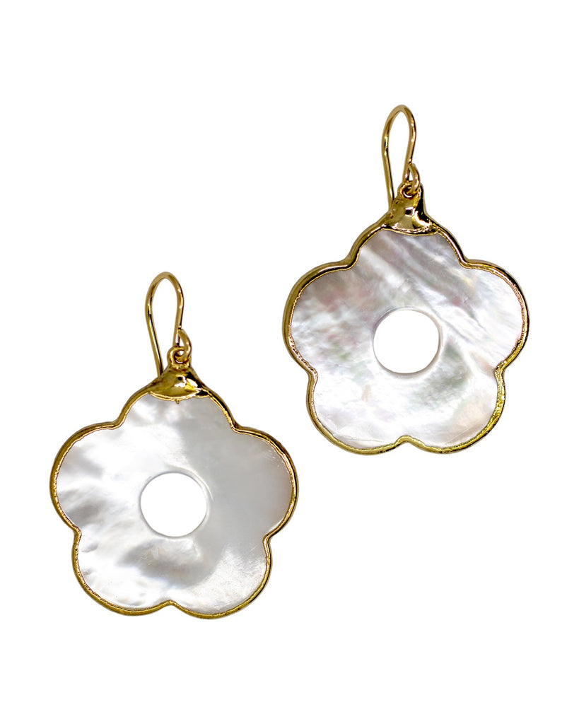 Cristina V Mother of Pearl Pansy Earrings