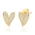 Pave Asymmetrical Heart Studs