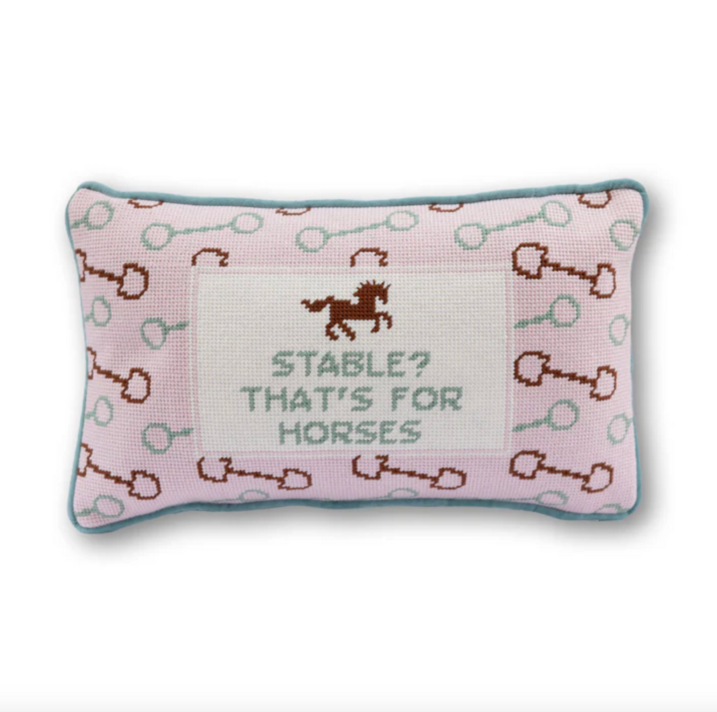 Stable Needlepoint Pillow