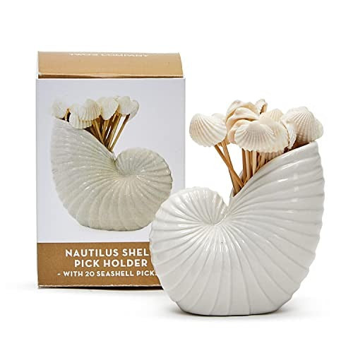 Two's Company Nautilus Shell w/ Seashell Picks