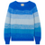 Hand Knit Gradient Stripe Crew - Blue