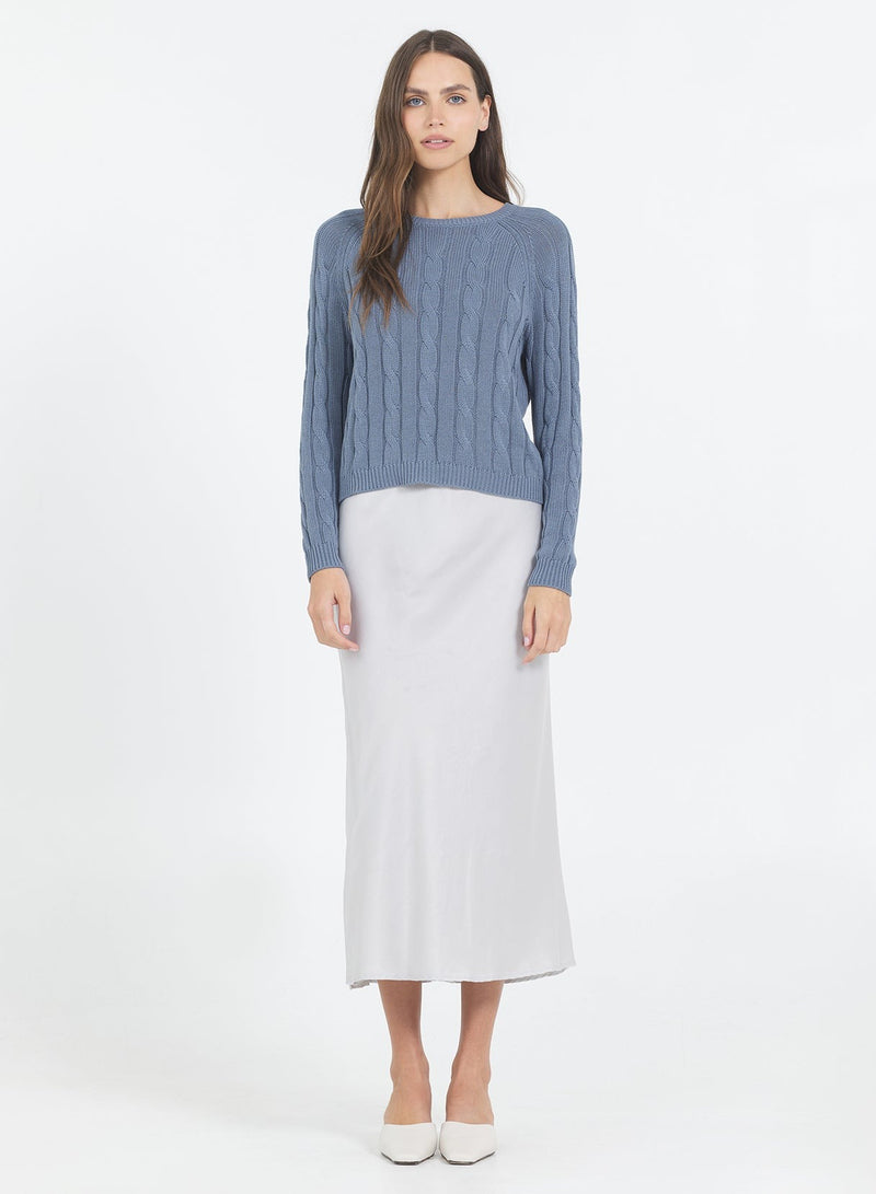 Raleigh Cable Pullover - Cadet