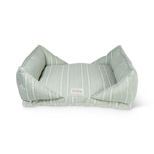 Dusty Sage Block Stripe Mase Pet Bed - Medium
