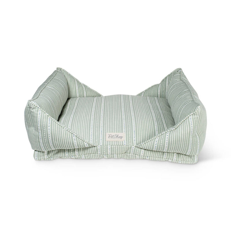 Dusty Sage Block Stripe Mase Pet Bed - Medium