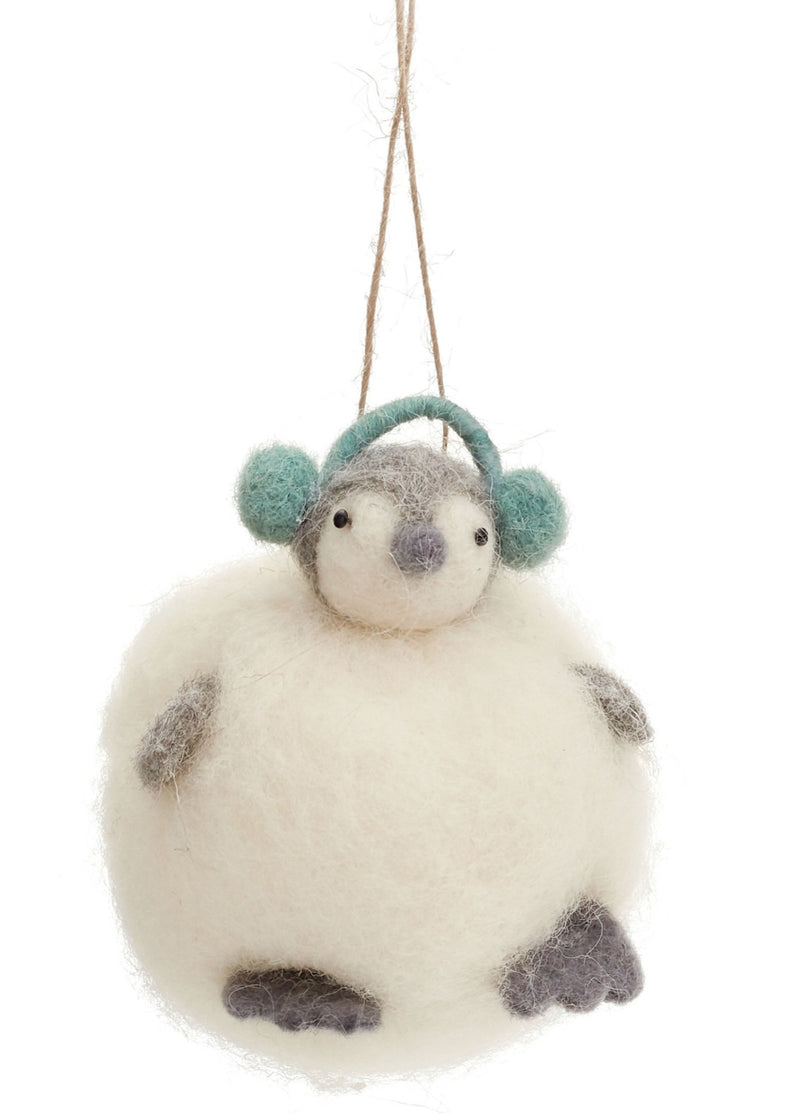 Felt Earmuff Penguin Ornament