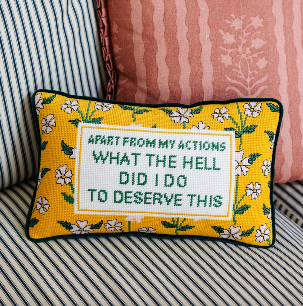 What The Hell Needlepoint Pillow
