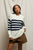 Ginger Oversized Crewneck Sweater - Navy/Sugar Stripe