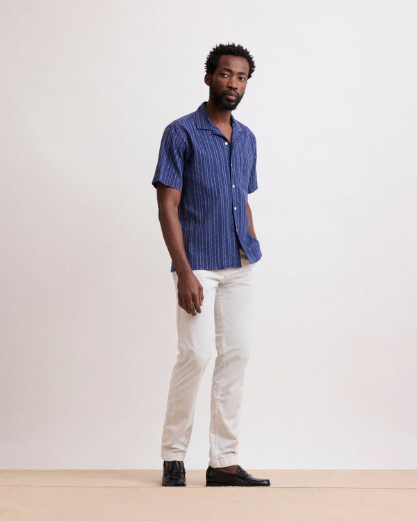 Men's Palm Seersucker Dobby Shirt - Deep Blue