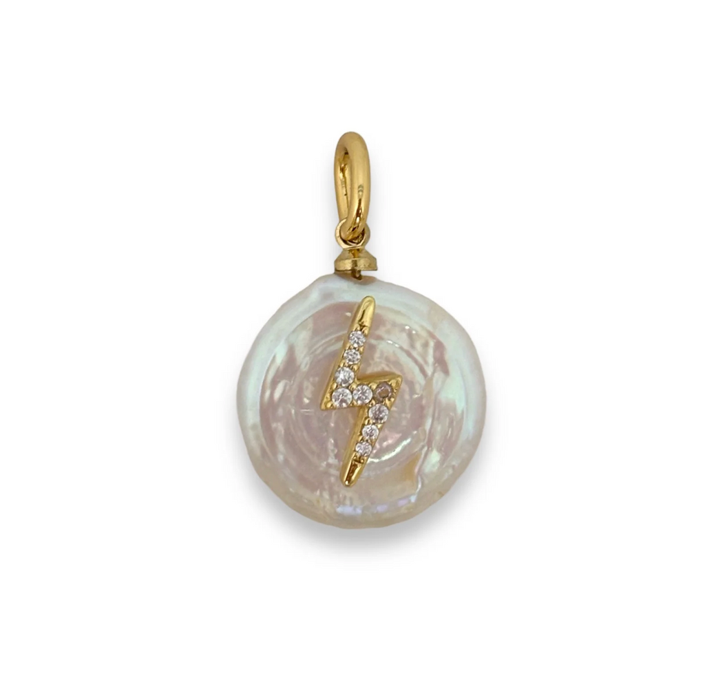 Pearl Lightning Bolt Charm