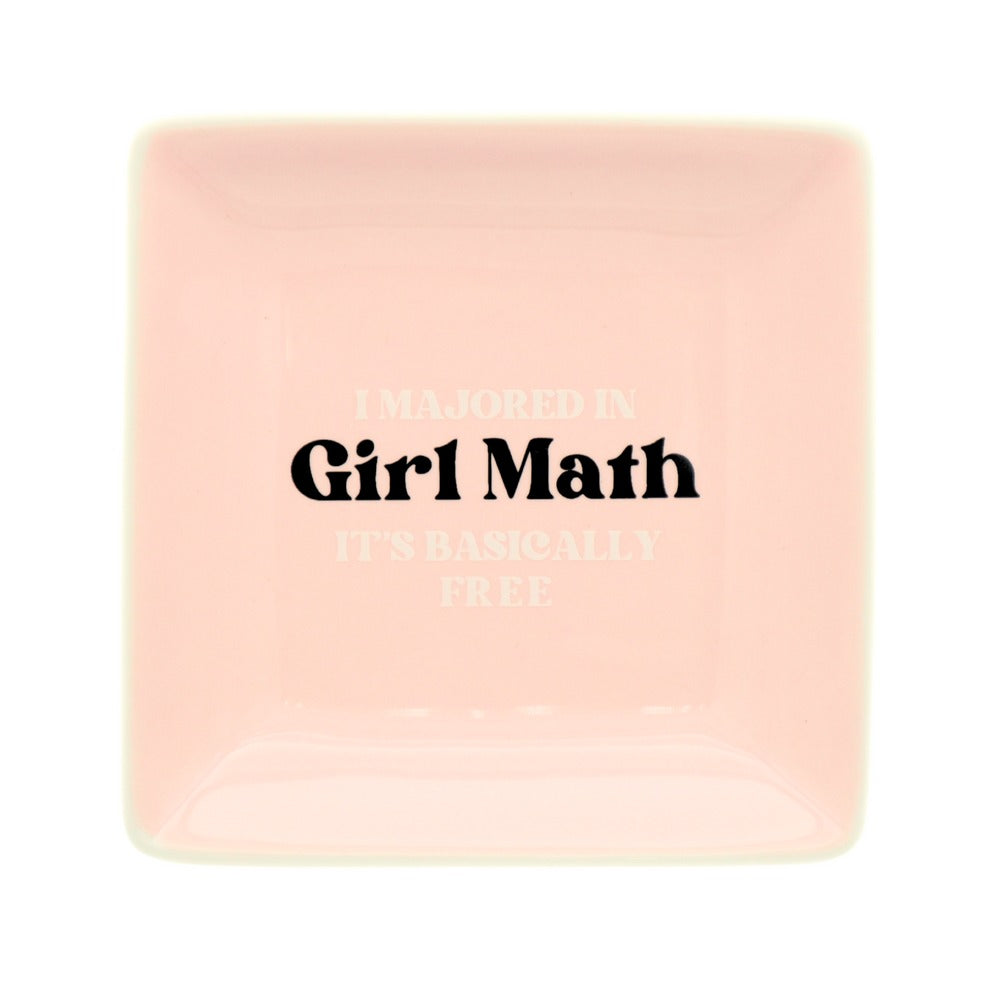 I Majored In Girl Math Square Trinket Tray