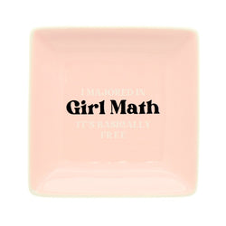 I Majored In Girl Math Square Trinket Tray