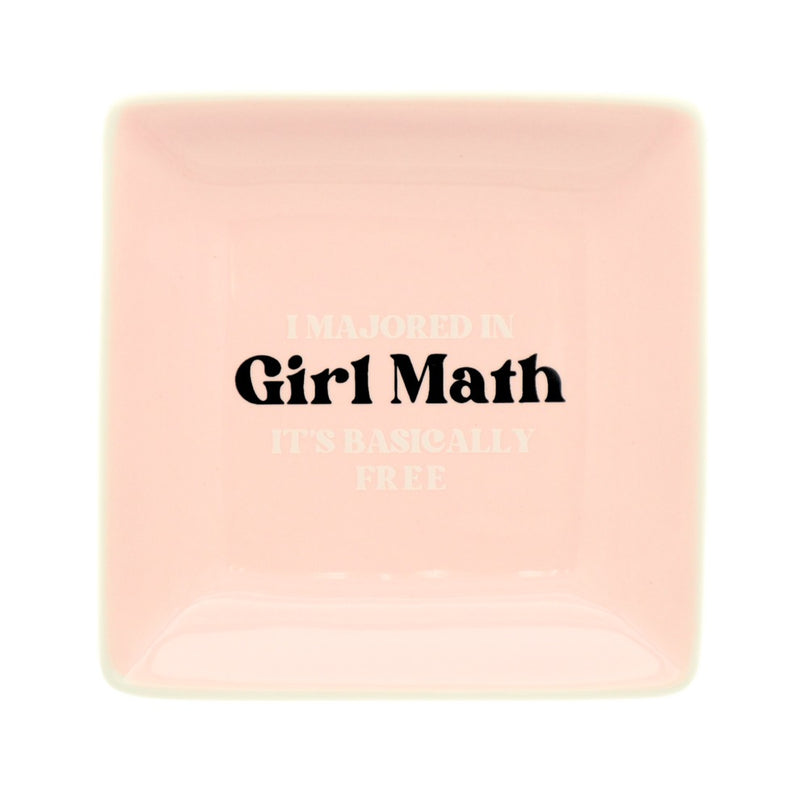 I Majored In Girl Math Square Trinket Tray