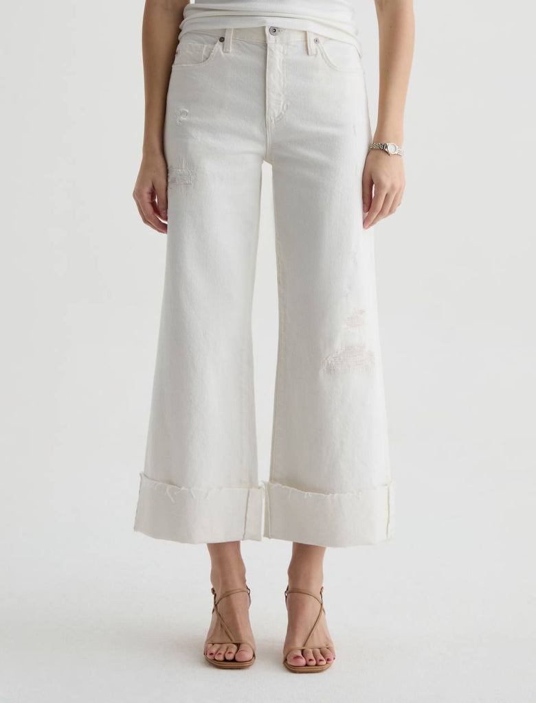Saige Wide Leg Crop - Powder Mended