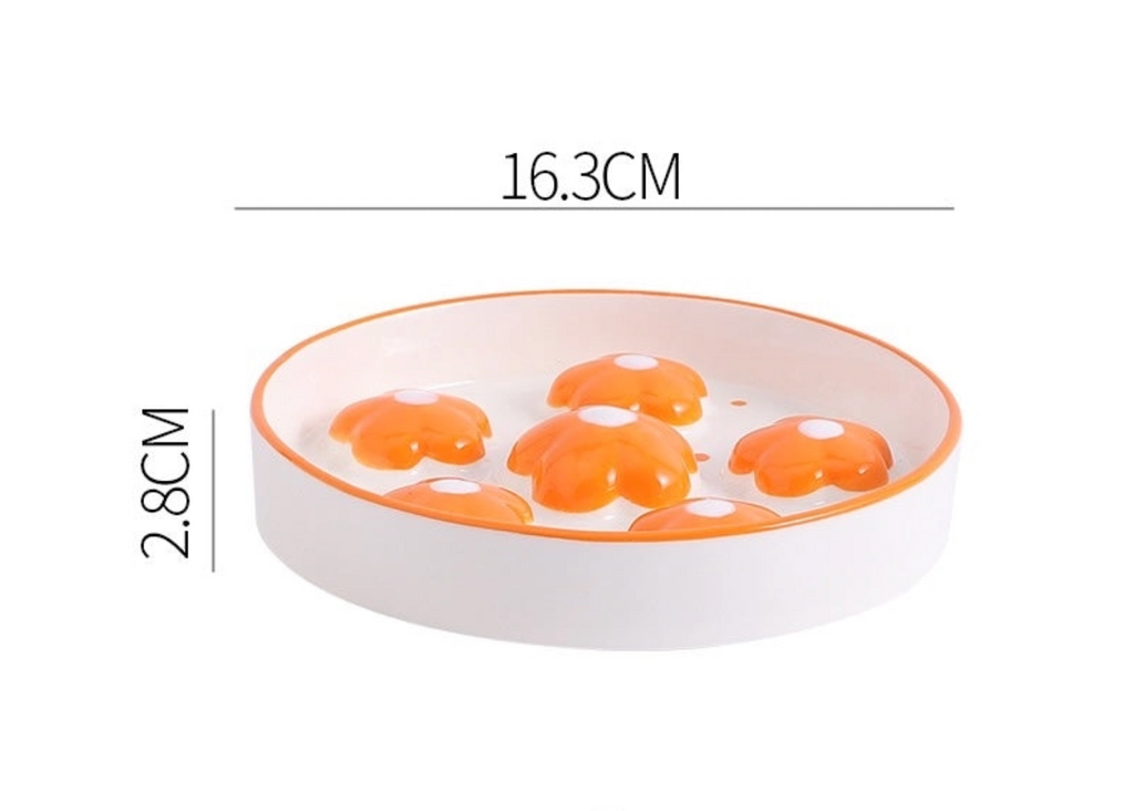 Ceramic Flower Slow Feeder Bowl