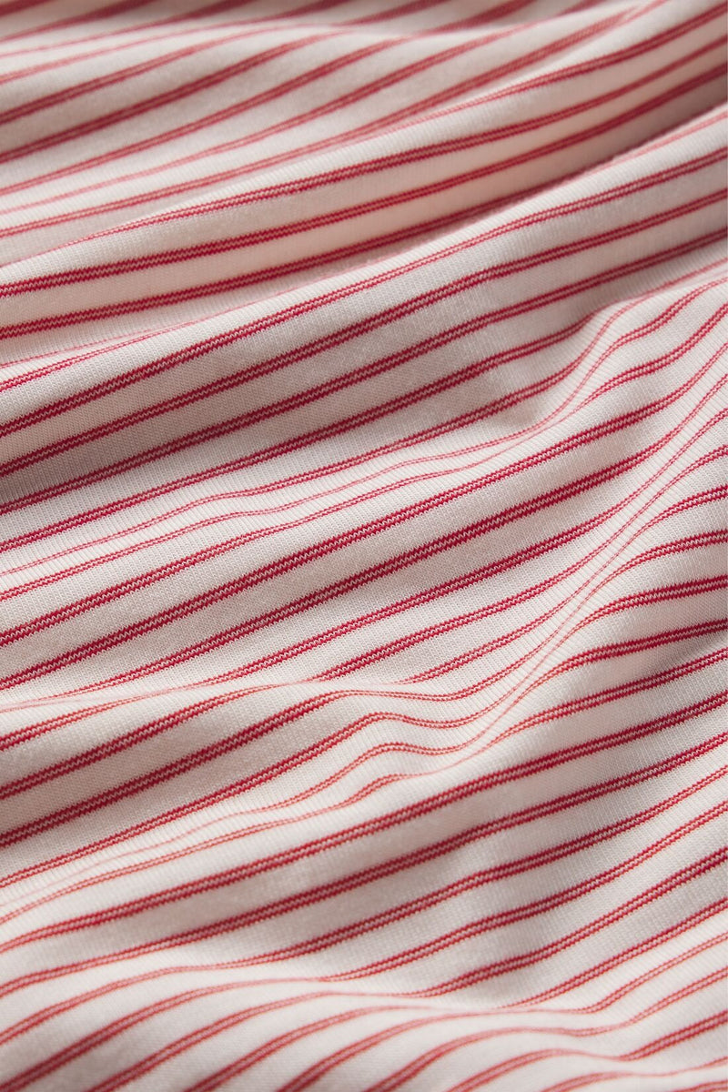 Gisele Printed Long Sleeve PJ Set - Duo Stripe Holly Red