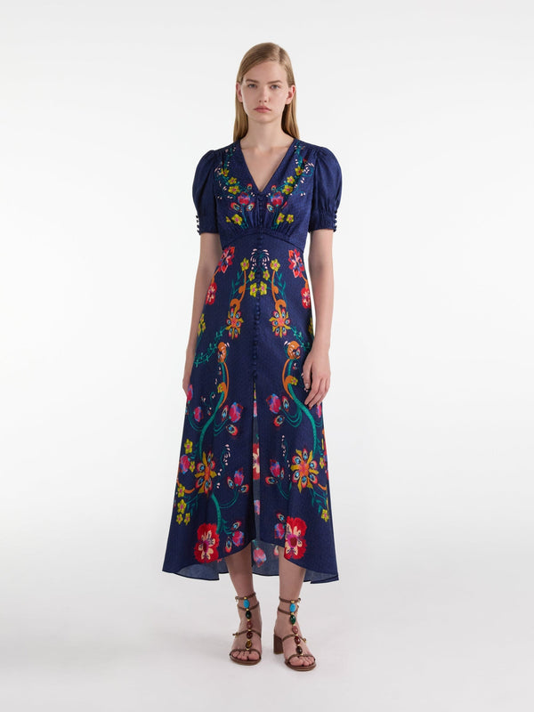 Saloni Lea Long Dress - Corsage Bloom