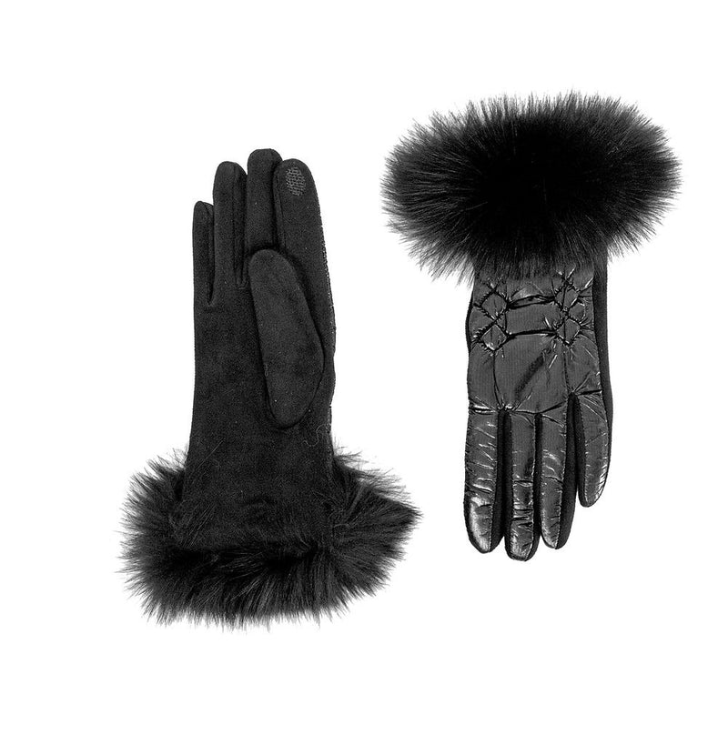 Shiny Nylon Puffer Gloves