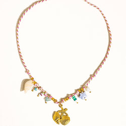Summer Rope Charm Necklace - Pink